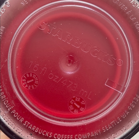 Starbucks Red Tumbler with White holiday Pattern - Picture 4 of 11